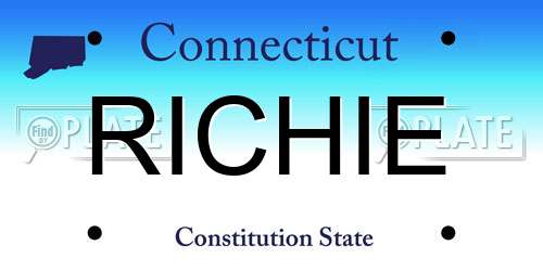 RICHIE Connecticut License Plate