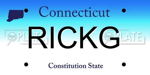 RICKG Connecticut License Plate