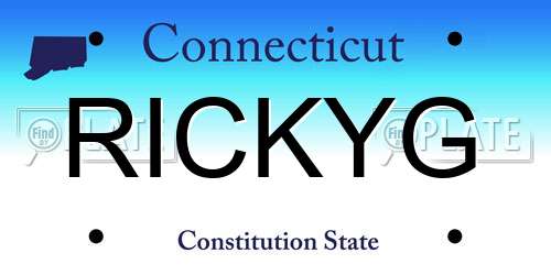 RICKYG Connecticut License Plate