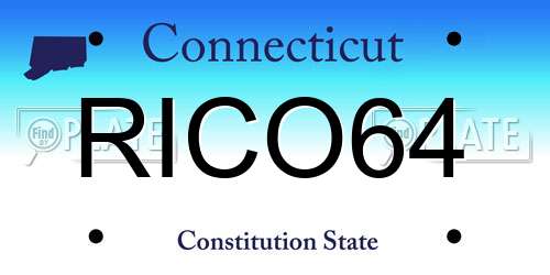 RICO64 Connecticut License Plate