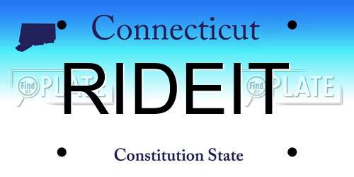 RIDEIT Connecticut License Plate