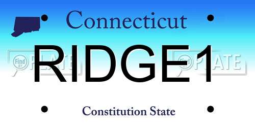 RIDGE1 Connecticut License Plate