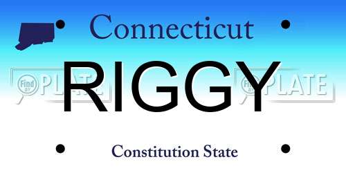 RIGGY Connecticut License Plate