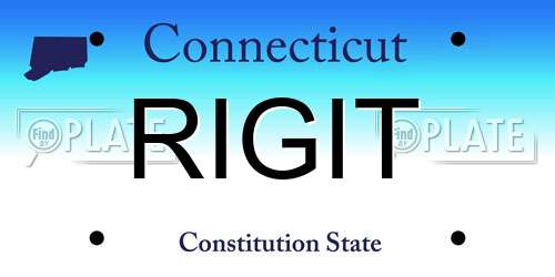 RIGIT Connecticut License Plate