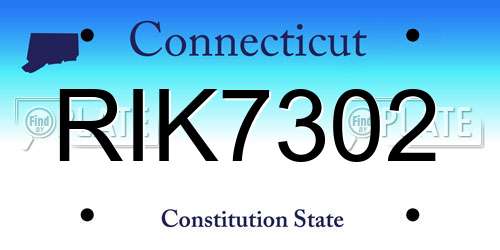 RIK7302 Connecticut License Plate