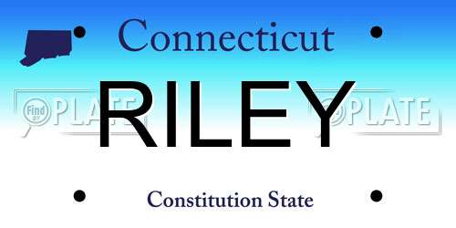 RILEY Connecticut License Plate