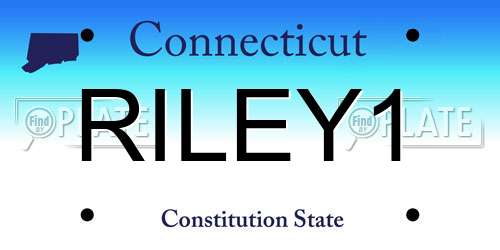 RILEY1 Connecticut License Plate