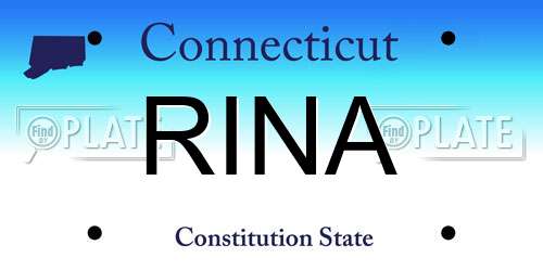 RINA Connecticut License Plate