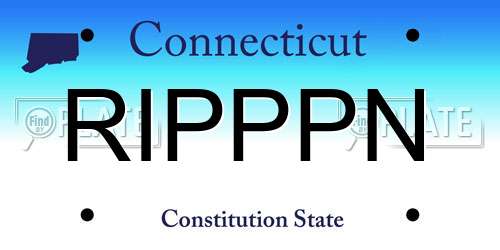 RIPPPN Connecticut License Plate
