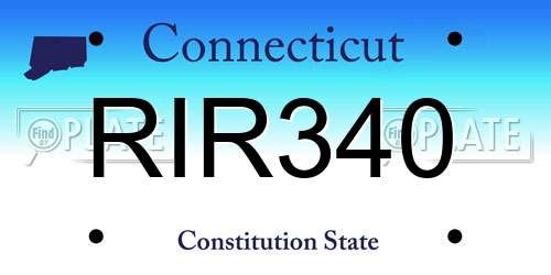 RIR340 Connecticut License Plate