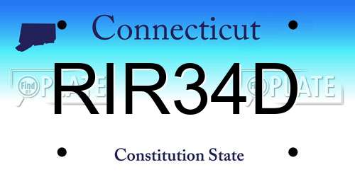 RIR34D Connecticut License Plate