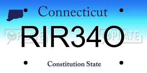 RIR34O Connecticut License Plate