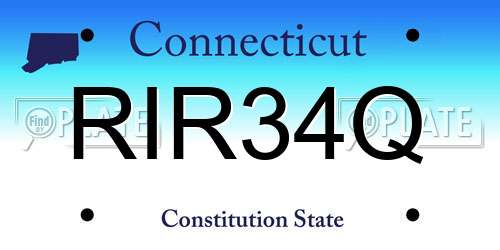 RIR34Q Connecticut License Plate