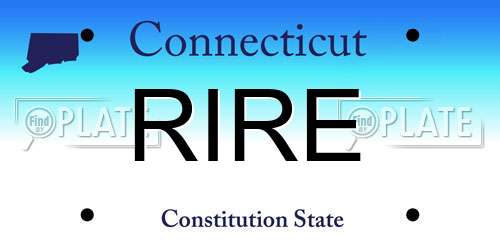 RIRE Connecticut License Plate