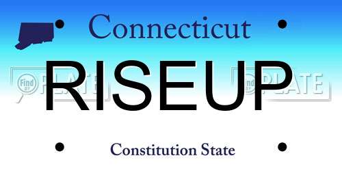 RISEUP Connecticut License Plate