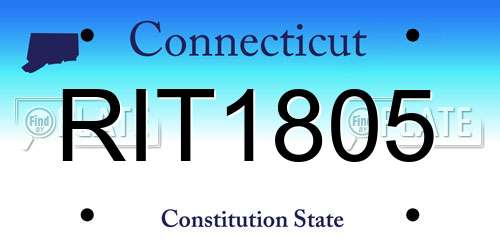 RIT1805 Connecticut License Plate