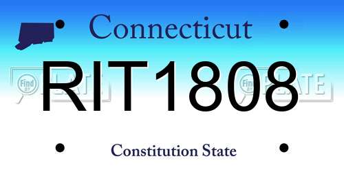 RIT1808 Connecticut License Plate