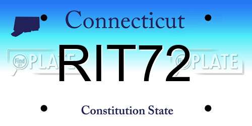 RIT72 Connecticut License Plate