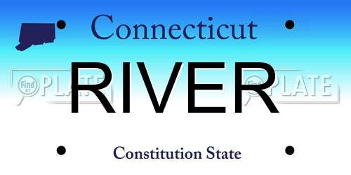 RIVER Connecticut License Plate