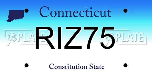 RIZ75 Connecticut License Plate