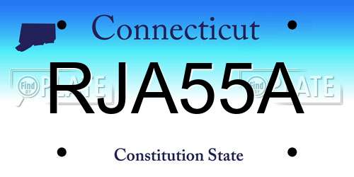 RJA55A Connecticut License Plate