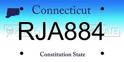 RJA884 Connecticut License Plate
