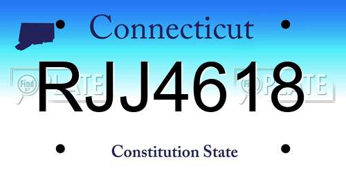 RJJ4618 Connecticut License Plate