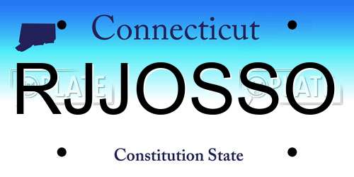 RJJOSSO Connecticut License Plate