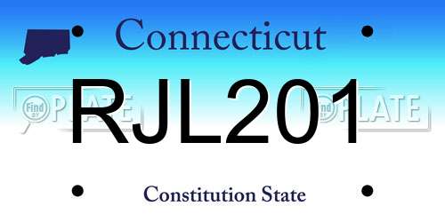 RJL201 Connecticut License Plate