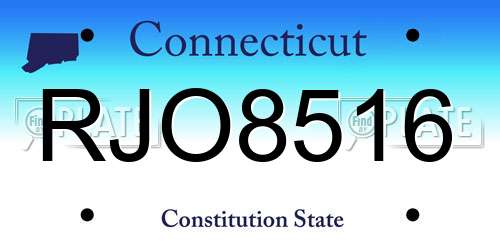 RJO8516 Connecticut License Plate