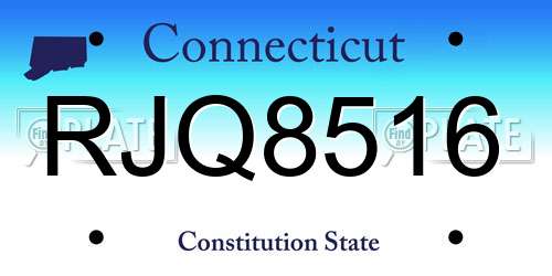 RJQ8516 Connecticut License Plate