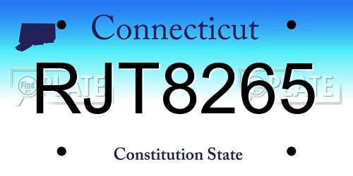 RJT8265 Connecticut License Plate