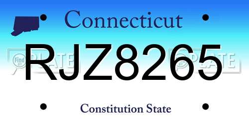 RJZ8265 Connecticut License Plate