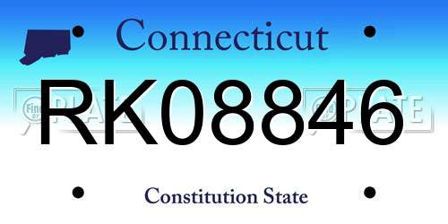 RK08846 Connecticut License Plate