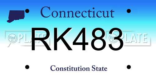 RK483 Connecticut License Plate