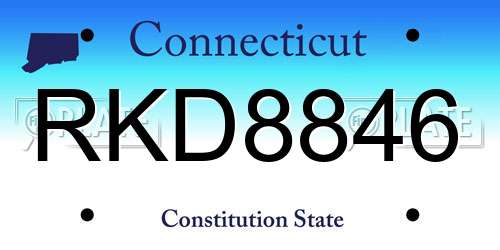 RKD8846 Connecticut License Plate