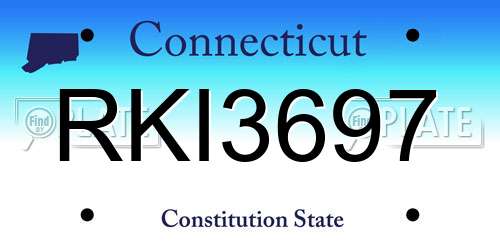 RKI3697 Connecticut License Plate