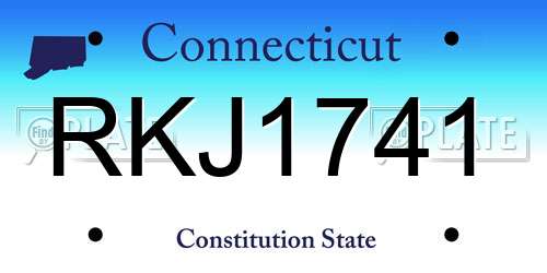 RKJ1741 Connecticut License Plate