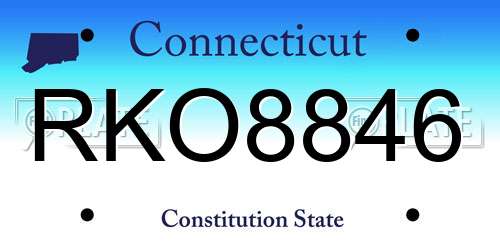 RKO8846 Connecticut License Plate