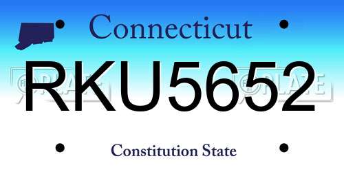RKU5652 Connecticut License Plate