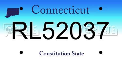 RL52037 Connecticut License Plate
