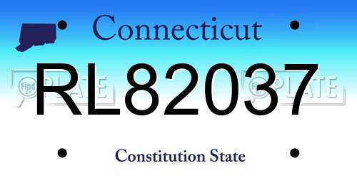 RL82037 Connecticut License Plate