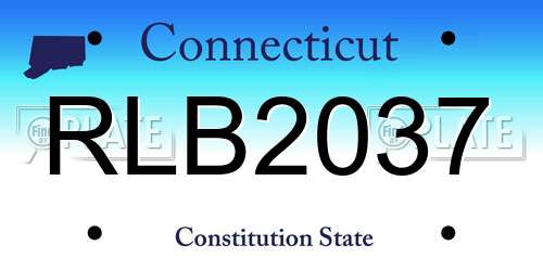 RLB2037 Connecticut License Plate