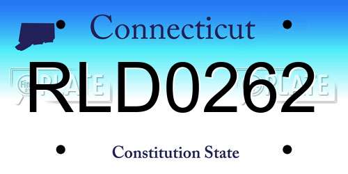 RLD0262 Connecticut License Plate
