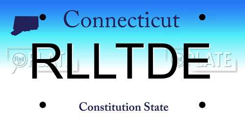 RLLTDE Connecticut License Plate