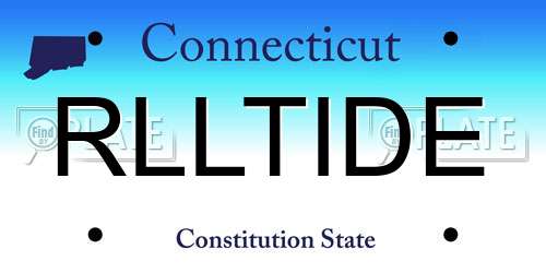 RLLTIDE Connecticut License Plate