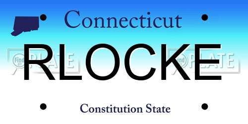 RLOCKE Connecticut License Plate