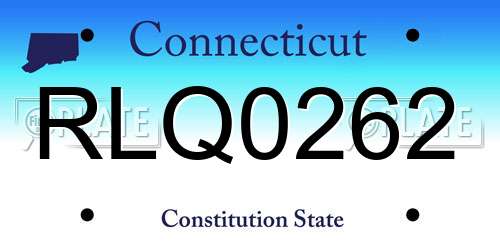 RLQ0262 Connecticut License Plate