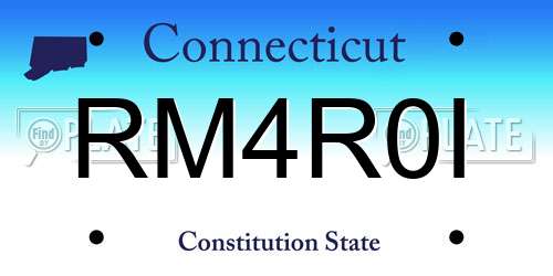 RM4R0I Connecticut License Plate