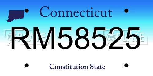 RM58525 Connecticut License Plate